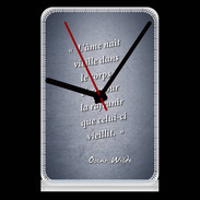 Pendule de bureau Ame nait Bleu Citation Oscar Wilde