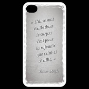 Coque iPhone 4 / iPhone 4S Ame nait Gris Citation Oscar Wilde