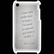 Coque iPhone 3G / 3GS Ame nait Gris Citation Oscar Wilde