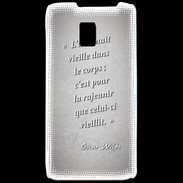 Coque LG P990 Ame nait Gris Citation Oscar Wilde