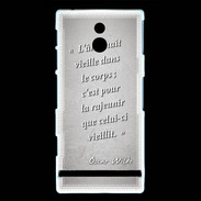 Coque Sony Xperia P Ame nait Gris Citation Oscar Wilde