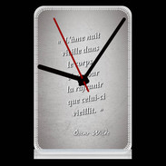 Pendule de bureau Ame nait Gris Citation Oscar Wilde