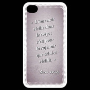 Coque iPhone 4 / iPhone 4S Ame nait Rose Citation Oscar Wilde