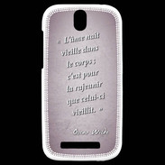 Coque HTC One SV Ame nait Rose Citation Oscar Wilde