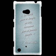 Coque Nokia Lumia 720 Vérité pure Turquoise Citation Oscar Wilde