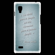 Coque LG Optimus L9 Vérité pure Turquoise Citation Oscar Wilde
