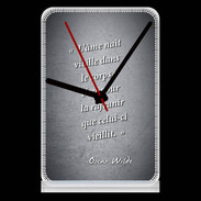 Pendule de bureau Ame nait Noir Citation Oscar Wilde