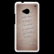 Coque HTC One Ame nait Rouge Citation Oscar Wilde