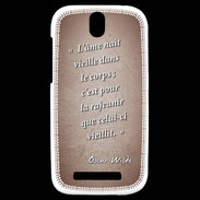 Coque HTC One SV Ame nait Rouge Citation Oscar Wilde
