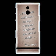 Coque Sony Xperia P Ame nait Rouge Citation Oscar Wilde
