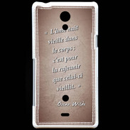 Coque Sony Xperia T Ame nait Rouge Citation Oscar Wilde