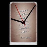 Pendule de bureau Ame nait Rouge Citation Oscar Wilde