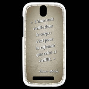 Coque HTC One SV Ame nait Sepia Citation Oscar Wilde