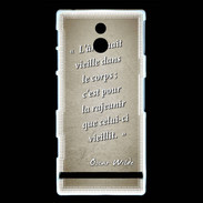 Coque Sony Xperia P Ame nait Sepia Citation Oscar Wilde