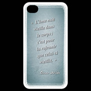 Coque iPhone 4 / iPhone 4S Ame nait Turquoise Citation Oscar Wilde