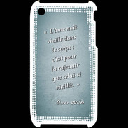 Coque iPhone 3G / 3GS Ame nait Turquoise Citation Oscar Wilde