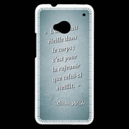 Coque HTC One Ame nait Turquoise Citation Oscar Wilde