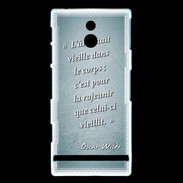 Coque Sony Xperia P Ame nait Turquoise Citation Oscar Wilde