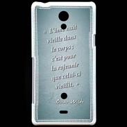 Coque Sony Xperia T Ame nait Turquoise Citation Oscar Wilde