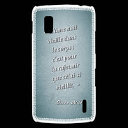 Coque LG Nexus 4 Ame nait Turquoise Citation Oscar Wilde