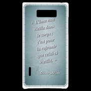 Coque LG Optimus L7 Ame nait Turquoise Citation Oscar Wilde