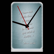 Pendule de bureau Ame nait Turquoise Citation Oscar Wilde