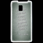 Coque LG P990 Ame nait Vert Citation Oscar Wilde