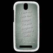 Coque HTC One SV Ame nait Vert Citation Oscar Wilde