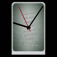 Pendule de bureau Ame nait Vert Citation Oscar Wilde