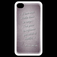 Coque iPhone 4 / iPhone 4S Ame nait Violet Citation Oscar Wilde