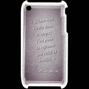 Coque iPhone 3G / 3GS Ame nait Violet Citation Oscar Wilde