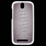 Coque HTC One SV Ame nait Violet Citation Oscar Wilde