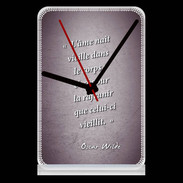 Pendule de bureau Ame nait Violet Citation Oscar Wilde