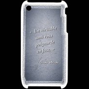 Coque iPhone 3G / 3GS Ami poignardée Bleu Citation Oscar Wilde