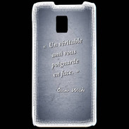 Coque LG P990 Ami poignardée Bleu Citation Oscar Wilde