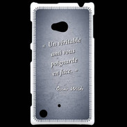 Coque Nokia Lumia 720 Ami poignardée Bleu Citation Oscar Wilde