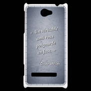 Coque HTC Windows Phone 8S Ami poignardée Bleu Citation Oscar Wilde