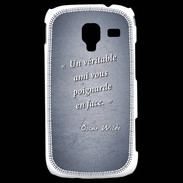 Coque Samsung Galaxy Ace 2 Ami poignardée Bleu Citation Oscar Wilde