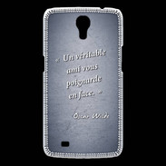 Coque Samsung Galaxy Mega Ami poignardée Bleu Citation Oscar Wilde