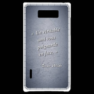 Coque LG Optimus L7 Ami poignardée Bleu Citation Oscar Wilde
