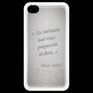 Coque iPhone 4 / iPhone 4S Ami poignardée Gris Citation Oscar Wilde