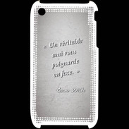 Coque iPhone 3G / 3GS Ami poignardée Gris Citation Oscar Wilde