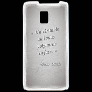 Coque LG P990 Ami poignardée Gris Citation Oscar Wilde