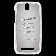 Coque HTC One SV Ami poignardée Gris Citation Oscar Wilde