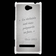 Coque HTC Windows Phone 8S Ami poignardée Gris Citation Oscar Wilde