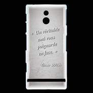 Coque Sony Xperia P Ami poignardée Gris Citation Oscar Wilde