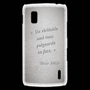Coque LG Nexus 4 Ami poignardée Gris Citation Oscar Wilde