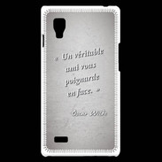 Coque LG Optimus L9 Ami poignardée Gris Citation Oscar Wilde