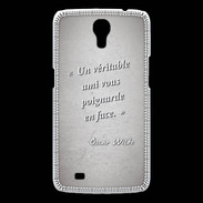 Coque Samsung Galaxy Mega Ami poignardée Gris Citation Oscar Wilde