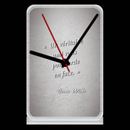 Pendule de bureau Ami poignardée Gris Citation Oscar Wilde